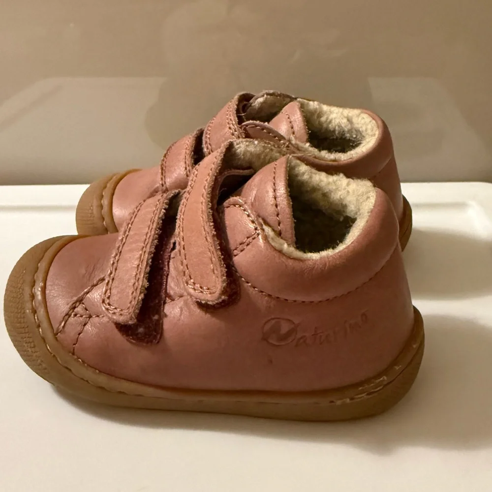 Naturino Pink Leather Baby Walker Shoes